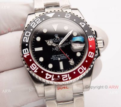 Swiss Quality Copy Rolex GMT-Master ii Citizen Watch Black-Red Ceramic Bezel Oyster Strap